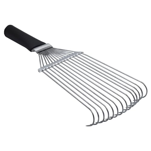 Vierschuppen -Rechen - Pferdehähne und Undertock -Rake | Ergonomischer Stahl Demating Combe mit Kaschmir, Wolle, Schafen und Haustieren effizient von Generisch