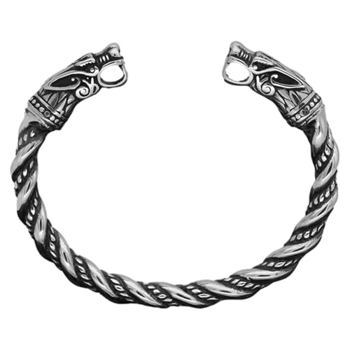 Vintageer-Armband für Herren, rustikales Krieger-Accessoire, mutiger Modeschmuck, handgefertigtes nordisches Mythologie-Design, verstellbare Manschette, Durablies Drachenmotiv-Armband von Generisch