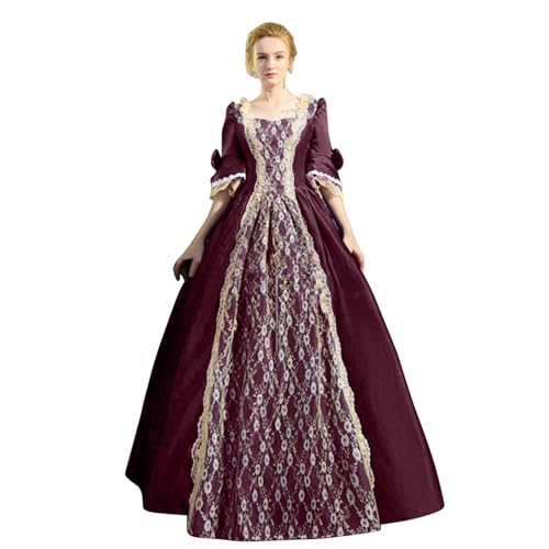 Viktorianische Kleider Damen Lang Kostüme Barock Marie Antoinette Kleider 18 Jahrhundert Renaissance Historische Periode Ballkleider Court Kleid Gewand Für Damen von Generisch