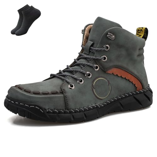 Vilobel Men Non Slip on Shoes, Vilobel Mens Work Boots, Men's Orthopedic Safety Work Shoes, Ankle Protection Waterproof (Green,42) von Generisch