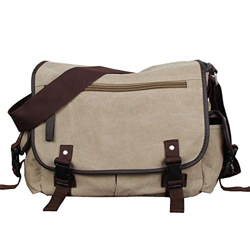 Vintage Canvas Messenger Bag für Herren, lässige Umhängetasche mit verstellbarem Riemen, strapazierfähige Crossbody-Tasche für Schule, Arbeit und tägliches Pendeln, Multi-Pocket-Design mit sicherem Vintage Canvas Messenger Bag für Herren, lässige Umhängetasche mit verstellbarem Riemen, strapazierfähige Crossbody-Tasche für Schule, Arbeit und tägliches Pendeln, Multi-Pocket-Design mit sicherem von Generisch