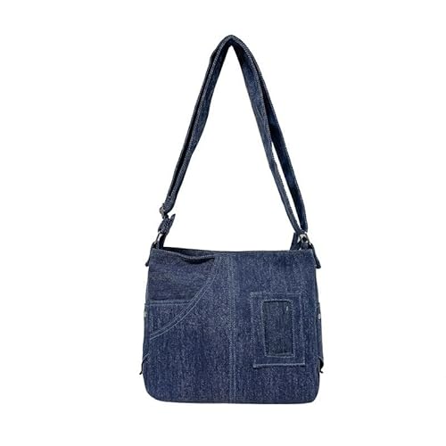 Vintage Denim Messenger Bag, Crossbody Satchel für Frauen, lässige Umhängetasche, große Kapazität, ideal für Schule, Arbeit & den täglichen Gebrauch, Blau 14, Einheitsgröße Vintage Denim Messenger Bag, Crossbody Satchel für Frauen, lässige Umhängetasche, große Kapazität, ideal für Schule, Arbeit & den täglichen Gebrauch, Blau 14, Einheitsgröße von Generisch