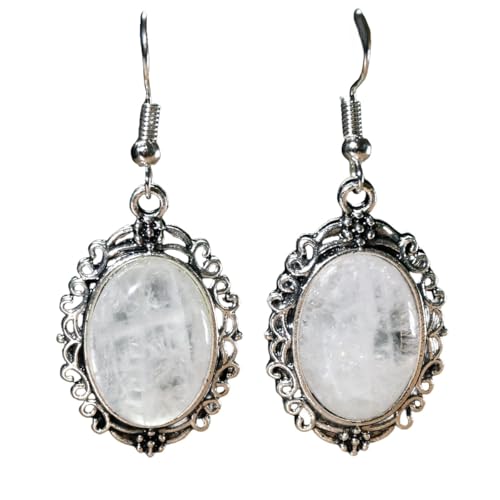 Vintage Distressed Hohl Filigrane Weiße Kristall Tropfen Ohrringe Elegante Edelstein Ohrhänger Statement Hochzeit Party Schmuck für Frauen von Generisch