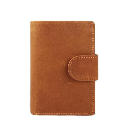 Vintage Echtleder Herren Geldbörse Crazy Horse Leder RFID Kartenhalter Retro Münzbörse 10x7x2cm, braun, Standard, Vintage von Generisch
