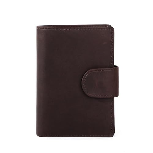 Vintage Echtleder Herren Geldbörse Crazy Horse Leder RFID Kartenhalter Retro Münzbörse 10x7x2cm, coffee, Standard, Vintage von Generisch