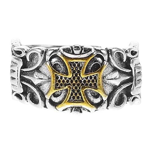 Vintage Herrenring Verstellbar Kreuzring Offener Ring für Modebewusste von Generisch