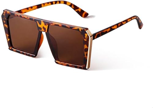 Vintage Oversized Sonnenbrille für Damen Herren Retro Metallkanten Lila verspiegelt Sonnenbrille 2026 von Generisch