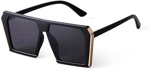 Vintage Oversized Sonnenbrille für Damen Herren Retro Metallkanten Lila verspiegelt Sonnenbrille 2026 von Generisch