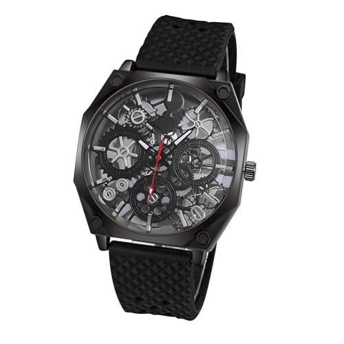 Vintage Pocket Watch for Men Herrenuhr Business Wear Luxusuhr Casual Edelstahl Kreative Herren Schwarze Uhr (A, One Size) von Generisch