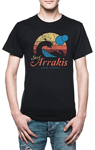 Visit Arrakis - Vintage Distressed Surf Herren T-Shirt Schwarz von Generisch