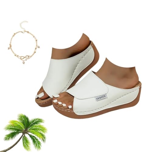 VivaStep Sandalen, Ergonomische & rutschfeste Sandalen zur Schmerzlinderung OrthopäDisch Slip In Damens Platform Bequem Keil Pantoletten(Stil-i,36 EU) von Generisch