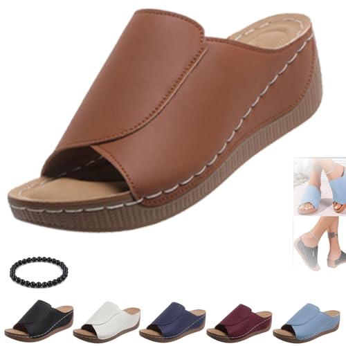 Vivastep Damensandalen, 2025 Neue atmungsaktive orthopädische Sommersandalen, ganztägige lässige Wandersandalen (braun, Erwachsene, Damen, 38, Numerisch, EU Schuhgrößensystem, M) von Generisch