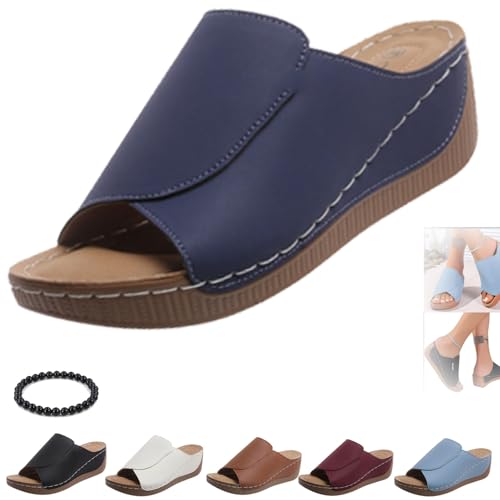 Vivastep Damensandalen, 2025 Neue atmungsaktive orthopädische Sommersandalen, ganztägige lässige Wandersandalen (dunkelblau, Erwachsene, Damen, 43, Numerisch, EU Schuhgrößensystem, M) von Generisch