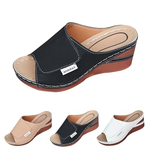 Vivastep Sandalen Damen, Sommer Ergonomische rutschfeste Orthopädische Sandaletten zur Schmerzlinderung Slip in Pantoletten Platform Bequem Keilsandalen Hausschuhe Sommerschuhe, 36-43 EU von Generisch