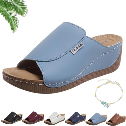 Vivastep Sandalen – Ergonomische & Rutschfeste Sandalen Zur Schmerzlinderung, Ultra-bequeme orthopädische sandalen (Himmelblau, Erwachsene, Damen, 41, Numerisch, EU Schuhgrößensystem, M) von Generisch