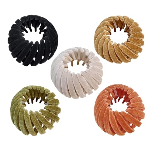 Vogelnest Haarspangen, 5 Stück Samt Vogelnest Haarspange Klein, Vogelnest Haarklammern Pferdeschwanz Haarteil Halter Haarknoten Clip Für Mädchen Damen, Haar Accessoires Sommer von Generisch