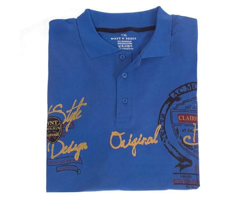 WB Poloshirt Kragen Knopfleiste T-Shirt ++Plus Size++ Übegröße 7XL 8XL 9XL 10XL (DE/NL/SE/PL, Alphanumerisch, 9XL, Große Größen, Extra Tall, Blau) von Generisch