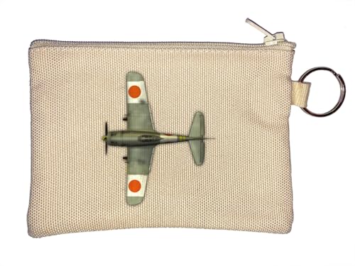 WWII Japan Air Force Zero Fighter Flugzeug Schlüsselanhänger Münzbörse Beige von Generisch