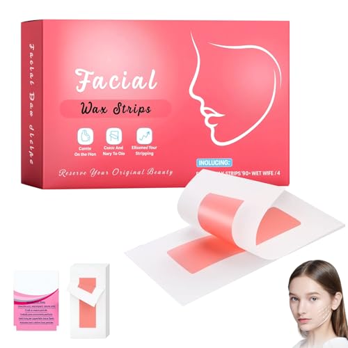 Wachsstreifen Haarentfernung, 2025 Neu Facial Wax Strips for Hair Removal Gesichts Haarentfernung Kaltwachs, Kaltwachsstreifen Wax Strips Set für Lippen Augenbrauen Frauen Gesicht (1) von Generisch