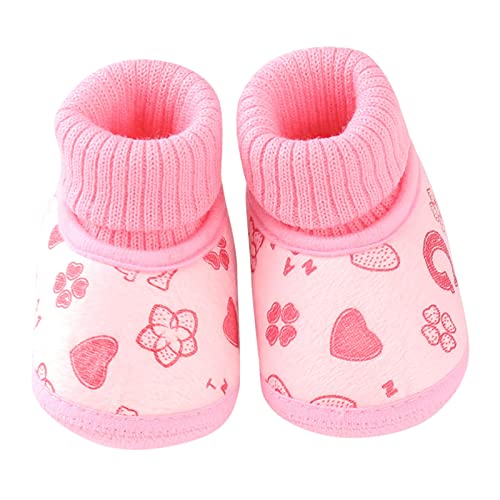 Wärmende Baumwollschuhe für Babys, Mädchen und Jungen, warme Schuhe, weiche Booties, bequeme Kleinkindschuhe, 12 Monate, Baby-Mädchen-Stiefel, rose, 20 EU von Generisch