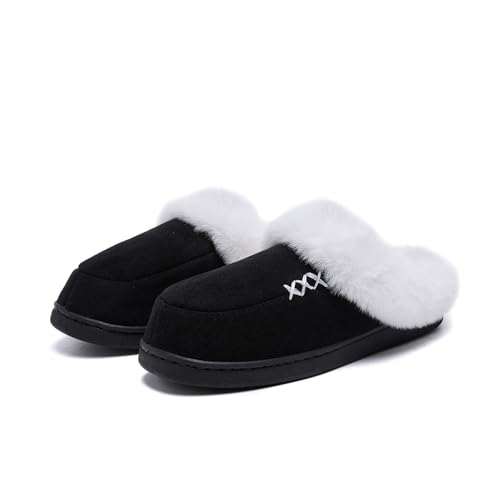 Wärmende Hausschuhe Damen, Kuschelige Pantoffeln mit Flauschigem Kunstfell, Winterhausschuhe für Indoor, Gemütliche Hausschuhe für Frauen mit Weichem Fußbett, Schlafzimmer und Küche Wärmende Hausschuhe Damen, Kuschelige Pantoffeln mit Flauschigem Kunstfell, Winterhausschuhe für Indoor, Gemütliche Hausschuhe für Frauen mit Weichem Fußbett, Schlafzimmer und Küche von Generisch