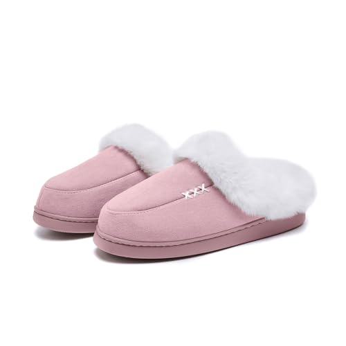Wärmende Hausschuhe Damen, Kuschelige Pantoffeln mit Flauschigem Kunstfell, Winterhausschuhe für Indoor, Gemütliche Hausschuhe für Frauen mit Weichem Fußbett, Schlafzimmer und Küche von Generisch
