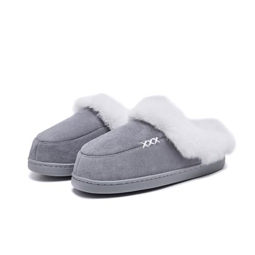 Wärmende Hausschuhe Damen, Kuschelige Pantoffeln mit Flauschigem Kunstfell, Winterhausschuhe für Indoor, Gemütliche Hausschuhe für Frauen mit Weichem Fußbett, Schlafzimmer und Küche Wärmende Hausschuhe Damen, Kuschelige Pantoffeln mit Flauschigem Kunstfell, Winterhausschuhe für Indoor, Gemütliche Hausschuhe für Frauen mit Weichem Fußbett, Schlafzimmer und Küche von Generisch