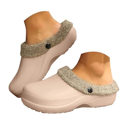 Wärmende Hausschuhe Damen, Kuschelige Pantoffeln mit Flauschigem Kunstfell, Winterhausschuhe für Indoor, Gemütliche Hausschuhe für Frauen mit Weichem Fußbett, Schlafzimmer und Küche Wärmende Hausschuhe Damen, Kuschelige Pantoffeln mit Flauschigem Kunstfell, Winterhausschuhe für Indoor, Gemütliche Hausschuhe für Frauen mit Weichem Fußbett, Schlafzimmer und Küche von Generisch