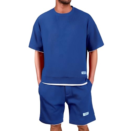 Waffle Trainingsanzug Herren Jogginganzug 2 Teiler Sportanzug Shorts und Tshirt Set Stretch Atmungsaktive Freizeitanzug Strand Männer Tracksuit Schwarz Weiß Grau Khaki Hausanzug Mens Activewear s xs m Waffle Trainingsanzug Herren Jogginganzug 2 Teiler Sportanzug Shorts und Tshirt Set Stretch Atmungsaktive Freizeitanzug Strand Männer Tracksuit Schwarz Weiß Grau Khaki Hausanzug Mens Activewear s xs m von Generisch