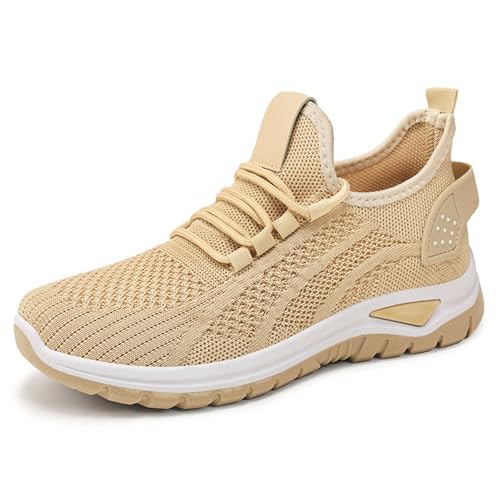 Walkingschuhe Damen Knit Rib Sportschuhe Atmungsaktives Mesh Sneakers Slip On StraßEnlaufschuhe Weichen Sohlen Trekkingschuhe Outdoor Fitness Turnschuhe Leichtgewichts Laufschuhe von Generisch