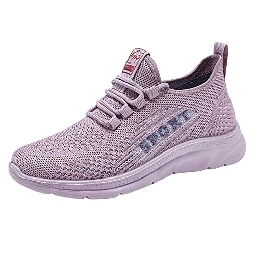 Walkingschuhe Damen Leicht, Damen Halbschuhe Bequem Fitnessstudio Freizeitschuhe Laufschuhe Mit Absatz Schlupfschuhe Atmungsaktiv Sneaker rutschfeste Damenschuhe Chunky Sole Stoffschuhe von Generisch