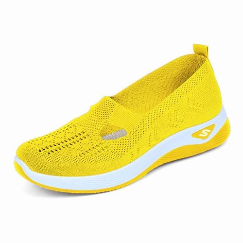 Walkingschuhe Damen mit Dämpfung Orthopädische Schuhe Sommer Leicht Sommerschuhe Bequem Weite H Krankenschwester Schuhe Atmungsaktives Vermascht Wanderschuhe Memory Schaum Sneaker Sandalen von Generisch