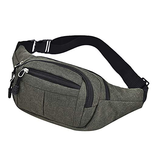 Wandergürteltasche mit Hosenträgern, für Herren und Sport, modisch, Fitness, Damen, Freizeit, einfache Hüfttasche, Laufrucksack, Hüftgurt, Damen, mit Wasser, grün, Einheitsgröße von Generisch