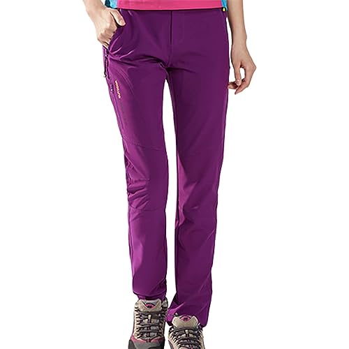 Wanderhose Damen Wasserdicht Thermohose Gefüttert Outdoorhose Dicke Softshellhose Skihose Warm Ski Pants Women Schneehose Kletterhose Jagdhose Trekkinghose Winter Regenhose von Generisch