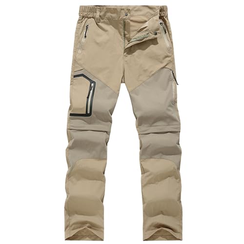 Wanderhose Herren Sommer Leicht Angenehm Wasserdicht Wanderhose Trekkinghose Stretch Atmungsaktiv Winddicht Schnell Trockend Softshellhose Zip Off Hose Abriebfest Weich Outdoor Hosen Taktische Hose von Generisch