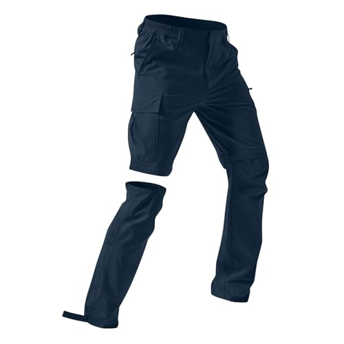 Wanderhose Herren Zip Off Trekkinghose Atmungsaktiv Sommer Leicht Arbeit Hosen Schnell Trockend Cargohose Wasserdicht Stretch Softshellhose Funktionshose mit Taschen Jagdhose Angelhose Kletterhose von Generisch