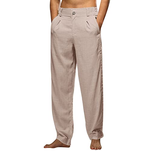 Wanderhose Men wasserdicht Sommer yogahose Herren lang Weiss yogahose weites Bein Herren mit Taschen Chinohosen Herren Sommer yogahose Herren lang Weiss Leinenhose Herren Sommer 3/4 von Generisch