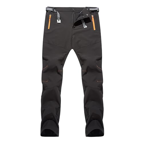 Wanderhose Zip Off Herren Schnelltrocknend, Trekkinghose Herren Wasserdicht, Outdoorhose Softshell Freizeithose Regulär Fit Cargohose Winddichte Trainingshose Elastiscer Sweatpants von Generisch