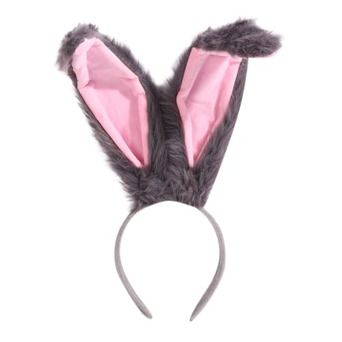 Wandern Herren Bekleidung Frauen Ostern Plüsch Hase lange Ohren Stirnband Kopfschmuck Stirnband Frottee (Grey, One Size) von Generisch
