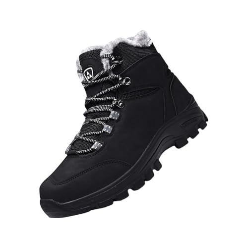 Wanderschuhe Herren Atmungsaktiv Schneestiefel Wasserdicht Trekkingschuhe Rutschfeste Sohlen Wanderstiefel mit Fleece Gefüttert Winterboots Outdoor Schnürstiefeletten für Hiking Trailrunning von Generisch