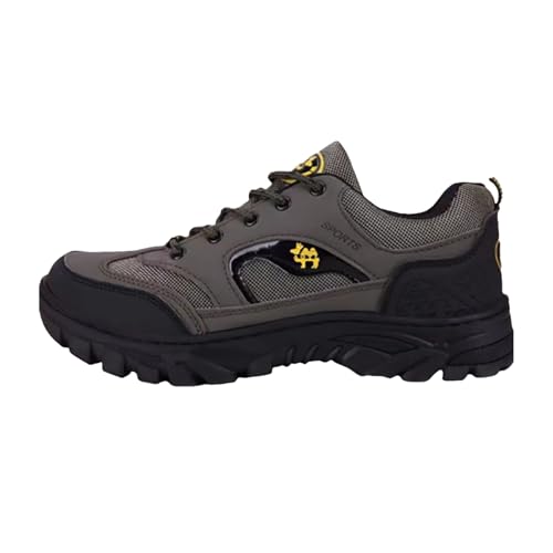 Wanderschuhe Herren Chunky Flach Trekkingschuhe Wasserdicht rutschfeste Walkingschuhe Schnür Hiking Shoes Dicke Boden Outdoorschuhe Reisen Sportschuhe für Camping Verschleißfest Sneaker von Generisch