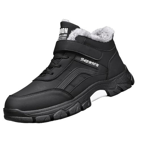 Wanderschuhe Herren Leicht Wanderstiefel Warm Gefüttert Schneestiefel Waterproof Winterboots Rutschfeste Sohlen Trekkingschuhe Schnürer Walkingschuhe Thermal Skischuhe Bequem Winterschuhe von Generisch