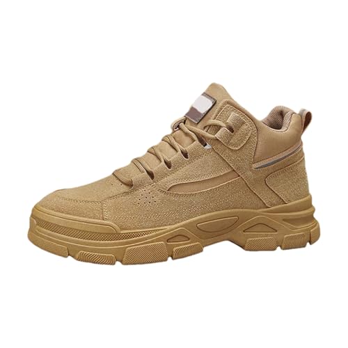 Wanderschuhe Herren Outdoor Rutschfeste - Schuhe Herren Trekkingschuhe Leichte Atmungsaktive Wildleder Sportschuhe High Top KnöChel Boots Wanderstiefel Einfarbig Freizeitschuhe Arbeitsschuhe von Generisch