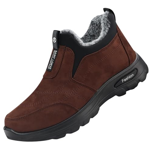 Wanderschuhe Herren Outdoor Wanderstiefel Wasserdichte Winterboots Rutschfest Trekkingschuhe Baumwolle Schneestiefel mit Fleece Gefüttert Stiefeletten Verdickt Wollstiefel für Camping von Generisch