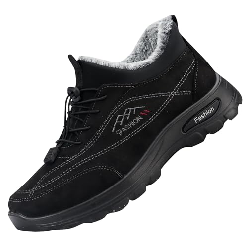 Wanderschuhe Herren Outdoor Wanderstiefel Wasserdichte Winterboots Rutschfest Trekkingschuhe Baumwolle Schneestiefel mit Fleece Gefüttert Stiefeletten Verdickt Wollstiefel für Camping von Generisch