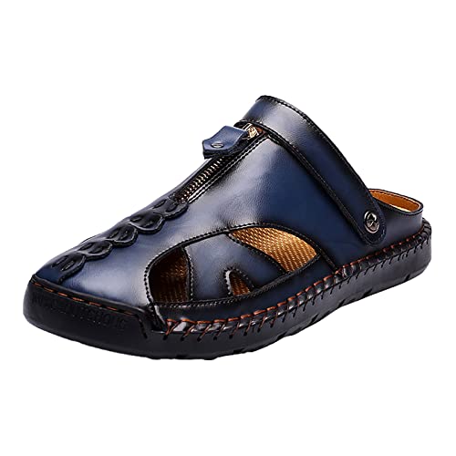 Wanderschuhe Herren Sommer Leicht - Pantoletten Herren 44 Leder Athletic Slide Sandalen Wanderschuhe Kunstleder Zwiegenäht Mit Zip Trekkingsandalen Outdoorsandalen Sportsandalen Walkingschuhe Hiking von Generisch