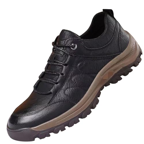 Wanderschuhe Herren Wasserdicht Atmungsaktiv Leder Trekkingschuhe Herren Breiter Fuß Sportschuhe Gedämpft Freizeitschuhe Chunky Winterwanderschuhe Mit Erhöhung Turnschuhe Rutschfeste Sneakers Bequeme von Generisch