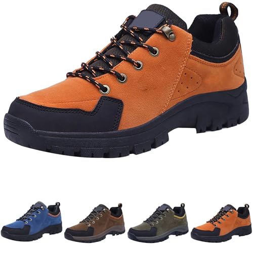 Wanderschuhe Herren Wasserdicht Leichte Trekkingschuhe Herren Outdoor Rutschfeste StraßEnlaufschuhe Abriebfest KnöChel Bergschuhe,Lauf Sneaker Atmungsaktive Outdoorschuhe OrthopäDische Walkingschuhe von Generisch