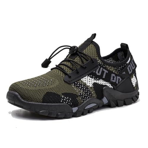 Wanderschuhe Herren Weit Trekkingschuhe Slip-On-Sicherheits Walkingschuhe Breite Füße Freizeitschuhe Einfarbig Sportschuhe Workout Wanderhalbschuhe Atmungsaktive Joggingschuhe Sommer Ausflug Schuhe von Generisch