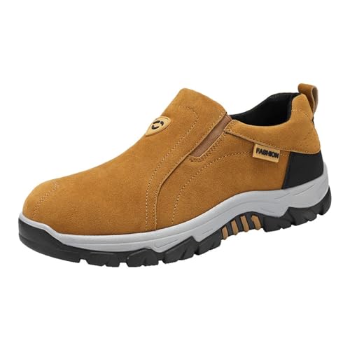 Wanderschuhe Herren Weit Trekkingschuhe Slip-On-Sicherheits Walkingschuhe Breite Füße Freizeitschuhe Einfarbig Sportschuhe Workout Wanderhalbschuhe Atmungsaktive Schlupfschuhe Sommer Ausflug Schuhe von Generisch